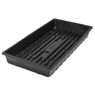 SUNPACK 10” x 20” Extra Strength Plastic Seed Starting Tray, Black, 2.5"