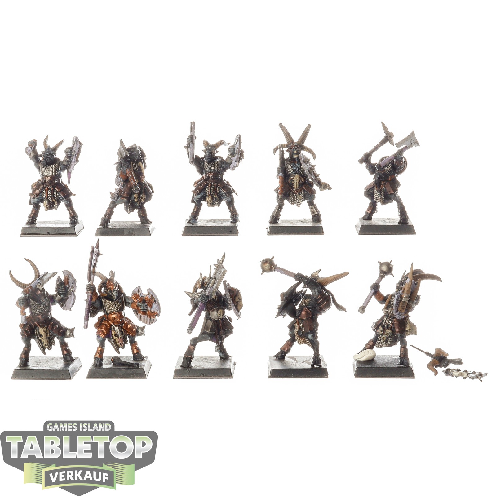 Beastmen Brayherds - 10 x Bestigors - bemalt