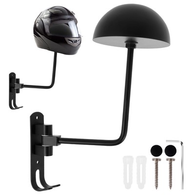 180&deg; Helmet Holder Wall Mount Rotation Hanger Stainless Steel Wall Helmet Stand
