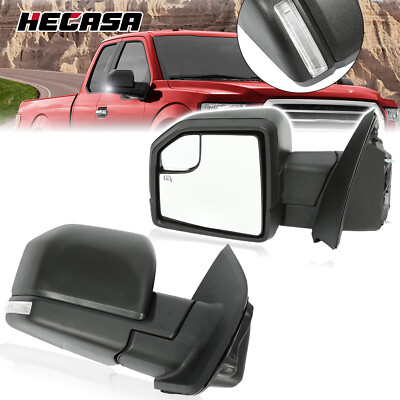 Left&Right Power Heated Tow Mirrors w/ Turn Signal Light For 2015-2020 Ford F150