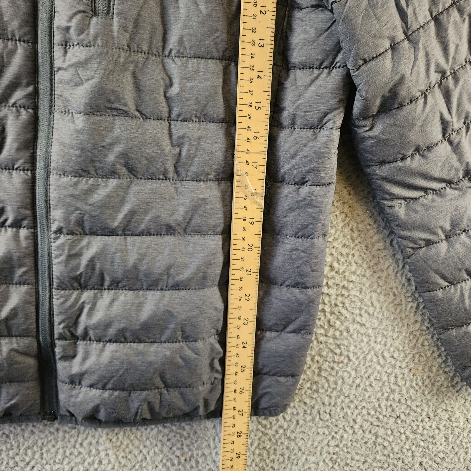 Club Room Quilted Packable Puffer Jacket Men's S Heather Charcoal Zip Closure - Picture 7 of 16