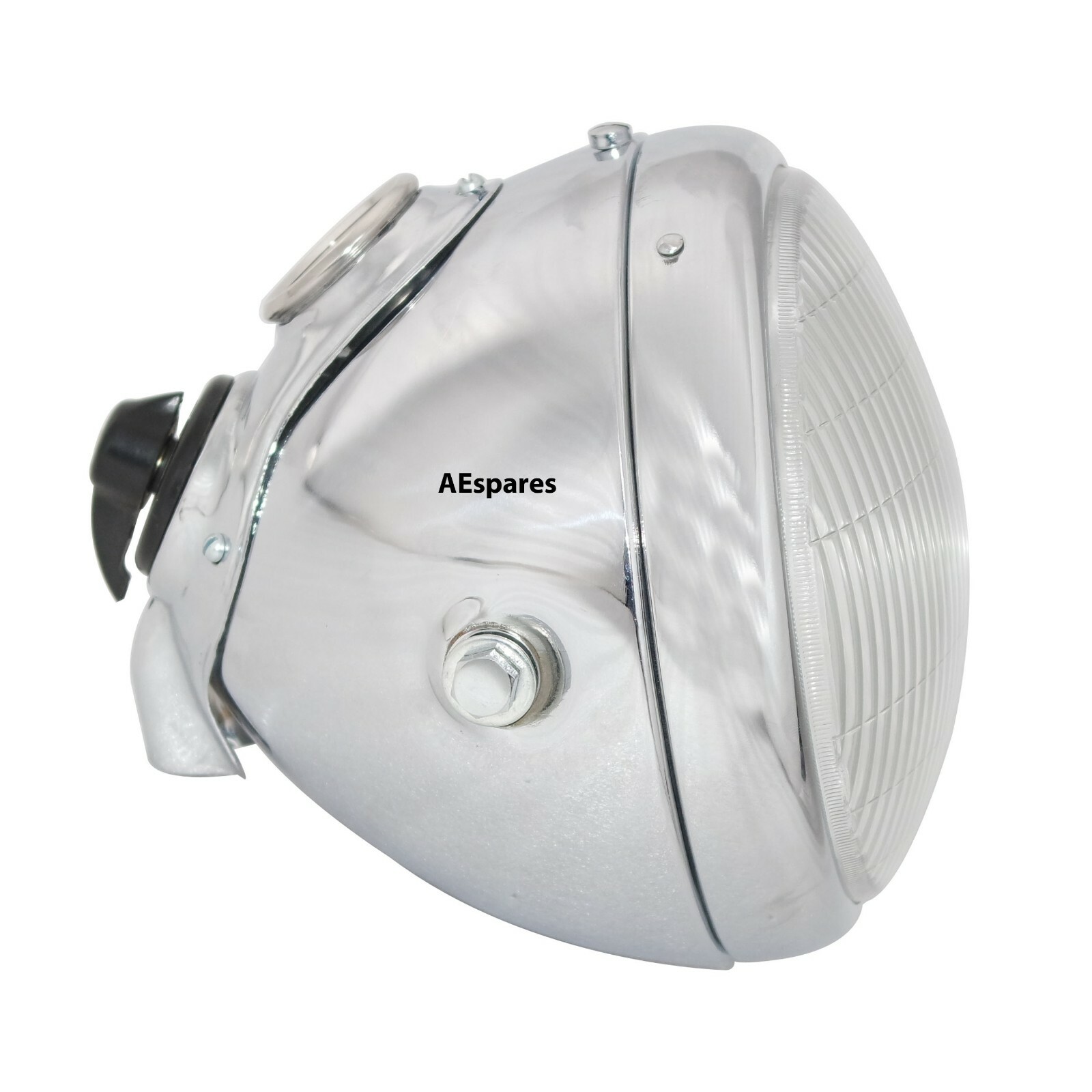 Lucas Type 7" Chrome Headlight with Pilot Lamp Ammeter Switch For NORTON AJS 