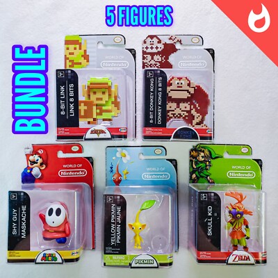 World Of Nintendo Series 1-5 8 Bit Link Donkey Kong - Shy Guy Skull Kid Pikmin