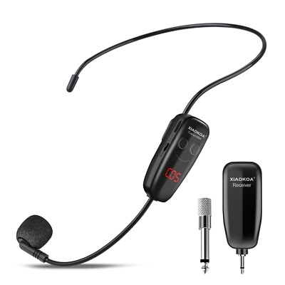165FT Range UHF Wireless Microphone Headset Mic System+Digital Screen Speech