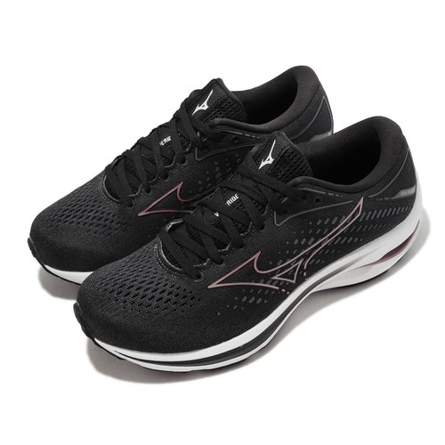 

Женские беговые кроссовки Mizuno Wave Rider 25 Super Wide Black Purple White J1GD2106-44, Черный, Wave Rider 25 Super Wide