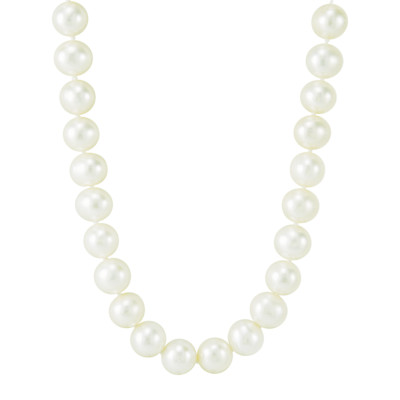 Finecraft 7-8mm White Freshwater Pearl Strand Necklace in 14K Yellow Gold