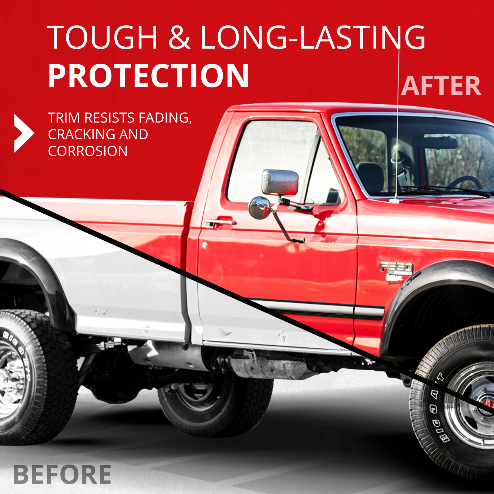 ALL-FIT Replacement Side Molding Trim Old Body Style 1992-96 Ford Truck OBS