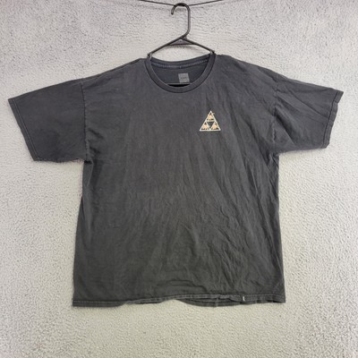 Huf Shirt Mens XL Extra Large Black Double Sided Short Sleeve Casual T Shirt