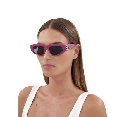 BALENCIAGA BALENCIAGA BB0095S-017 FUCHSIA SILVER GREY SUNGLASSES