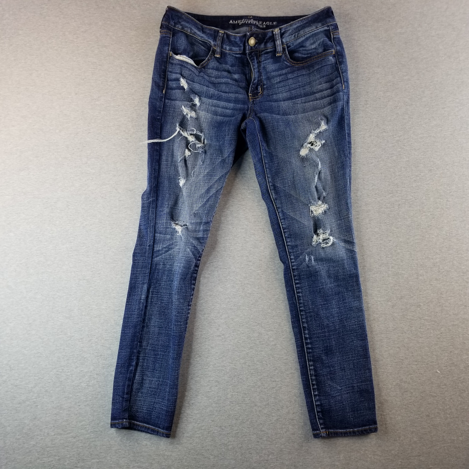 American Eagle Jeans Women's Sz 12 Jegging Super Stretch Dark Wash Normcore Cute