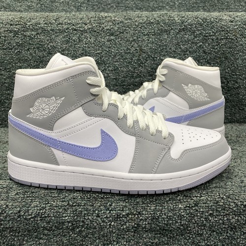 WMNS Nike Air Jordan 1 Mid White Wolf Grey Blue BQ6472-105