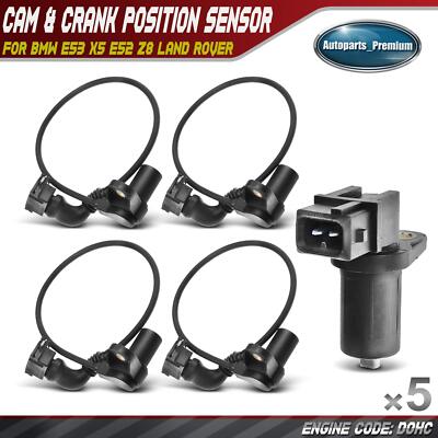 New 4x Camshaft & 1x Crankshaft Position Sensor for BMW E53 X5 E52 Z8 Land Rover