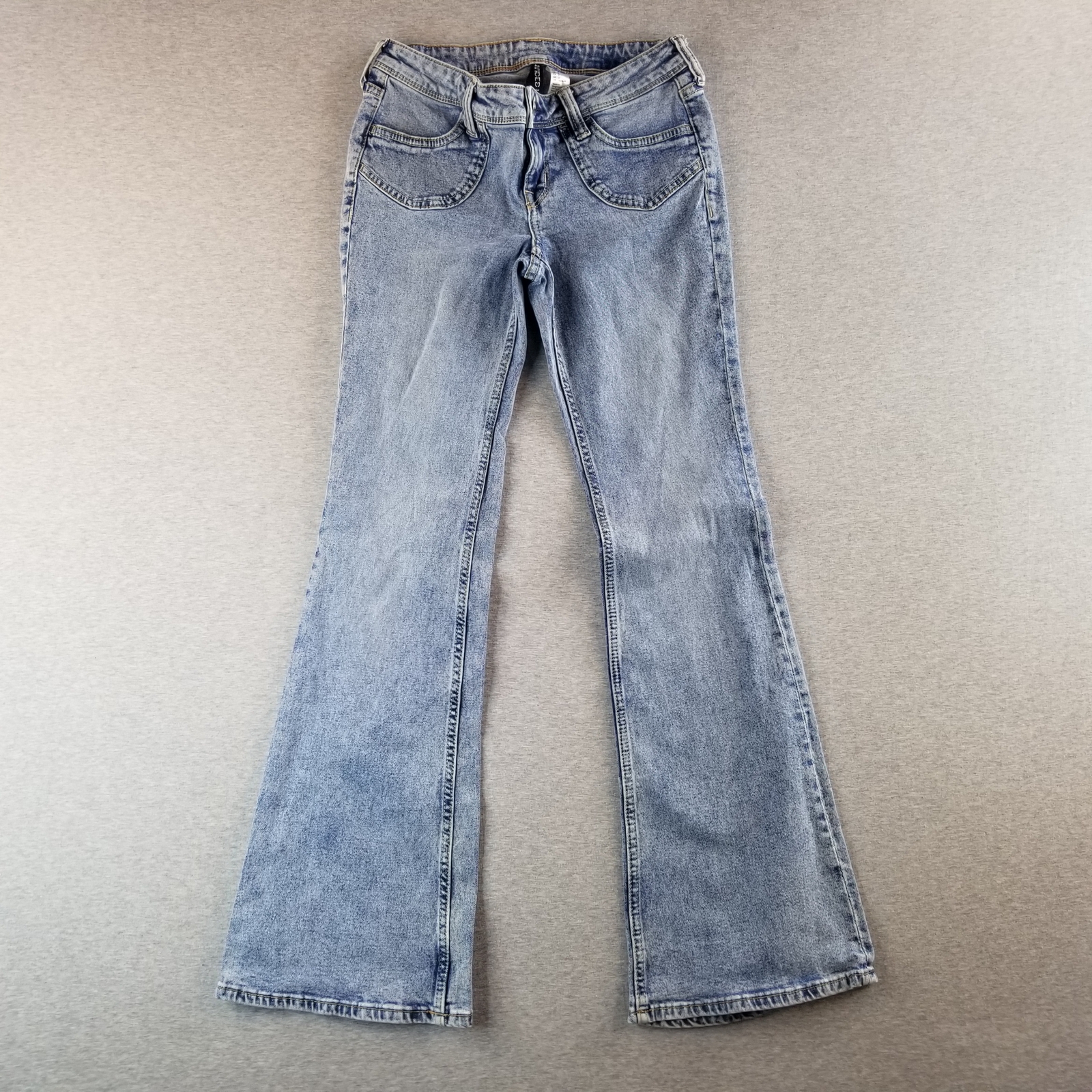 Divided Jeans Women's Sz 2 Light Blue Wash Low Rise Bootcut VTG Hippy 70s