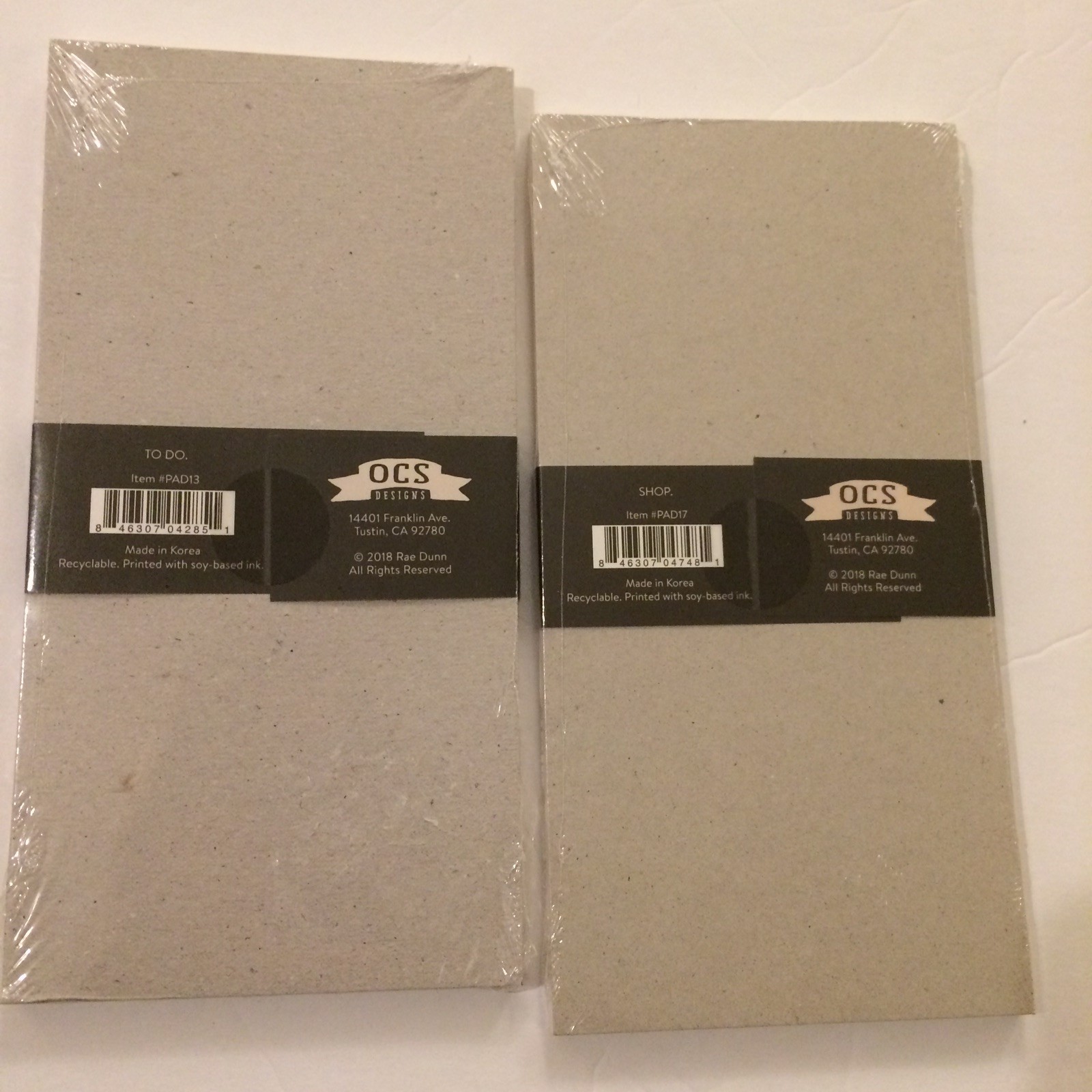 Rae Dunn Set of 2 List Pads Shop To Do 70 Sheets Lined with Check Boxes