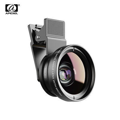 APEXEL 0.45X  Wide Angle 12.5XSuper Macro Lens+Clip for iPhone  Q4K1