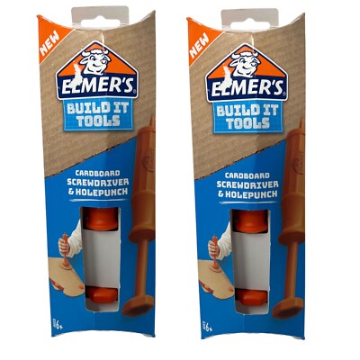 2 Elmers Build It Tools Screwdriver & Holepunch Construct And Create Cardboard