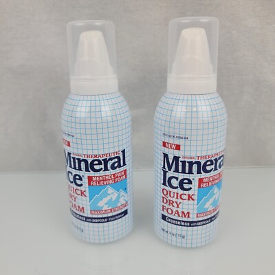 2 pk Mineral Ice Quick Dry Foam/ Maximum Strength