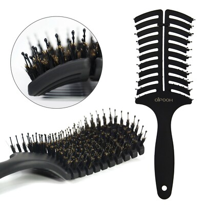 Anti-static Detangling Hair Brush Curved Vented Brush Massage Comb for UnisexWYI