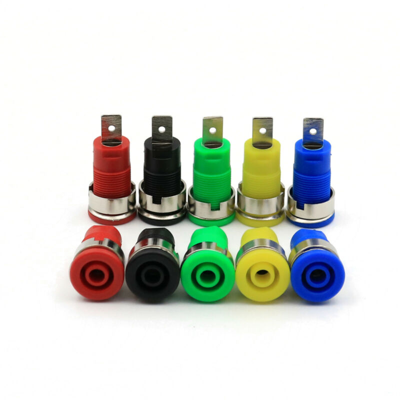 10Pcs Insulated Safety 5 Colors 4mm Banana Female Jack Panel Socket Connector