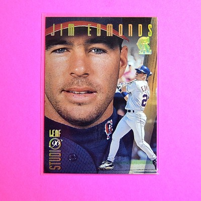 1996 Leaf Studio #75 Jim Edmonds, GOLD PRESS PROOF SP #/500 Rare Angels