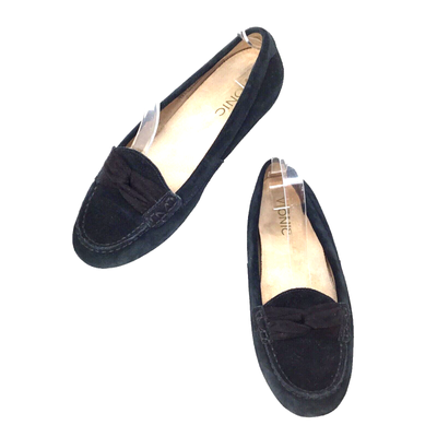 Vionic Norah Black Suede Leather Flats Moccasins Loafers Size 6