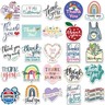 50Pcs Thank You Stickers Inspirational Vinyl/PVC Decals for Kids Boys Girls, Cute Stickers for Water Bottles Laptop Tablet Phone Scrapbook Luggage Skateboard (Thank You)