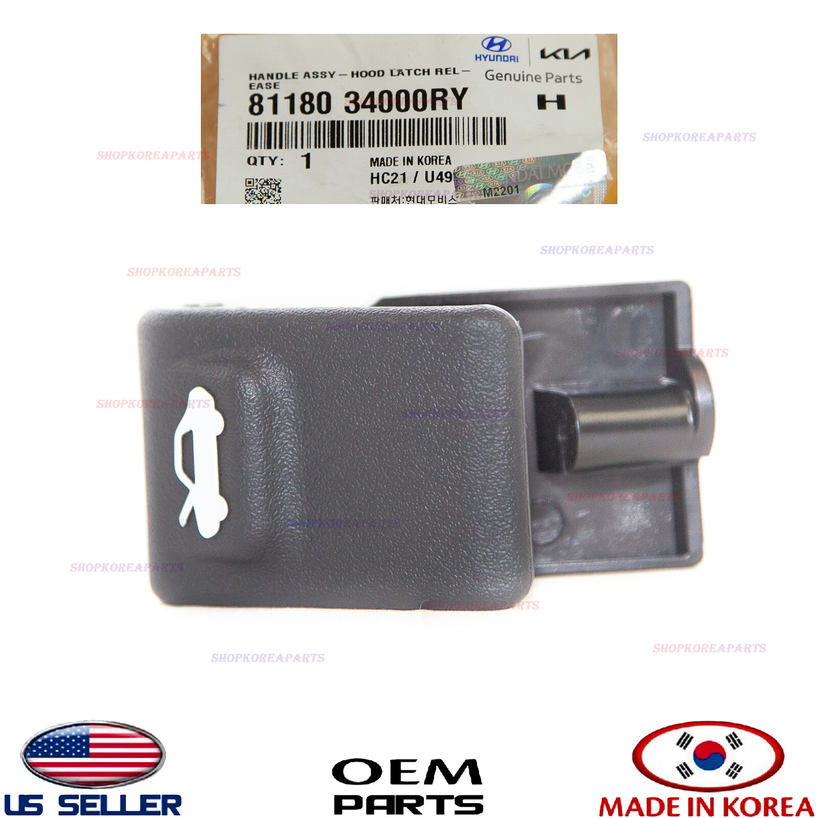 GENUINE OEM Hood Latch Release Handle HYUNDAI Accent 2012-2017