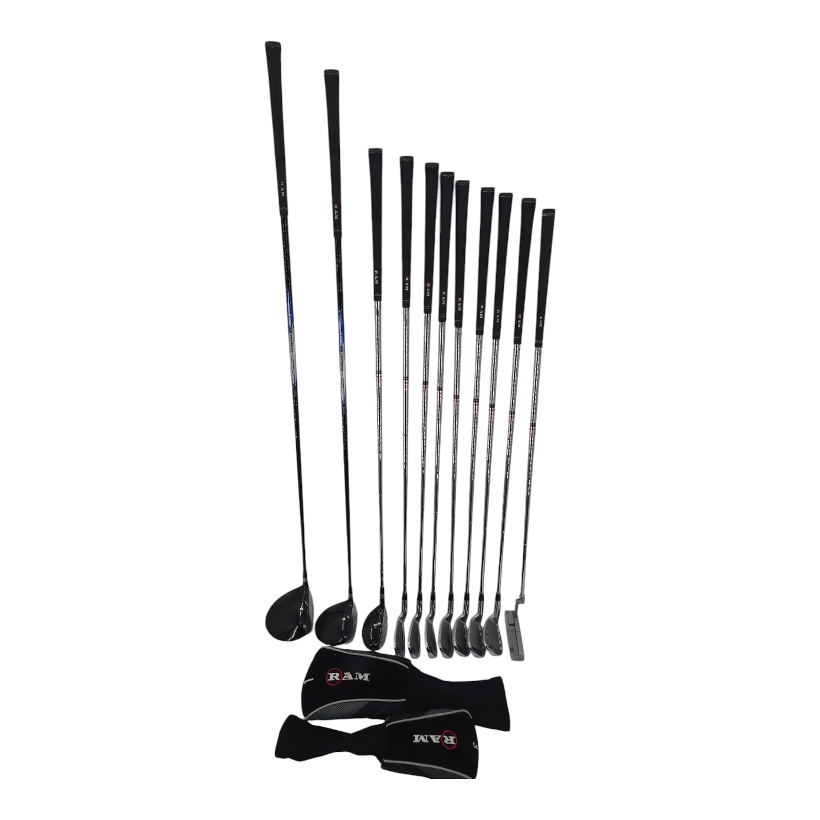 RAM Ti Matrix Memorial Mens Golf Club Set RH with 2 RAM Golf Club Headcovers