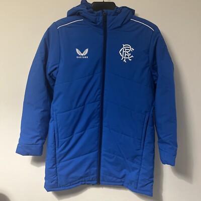 Rangers Castore Jacket Womens 12 Blue Bench Football Full Zip Long New