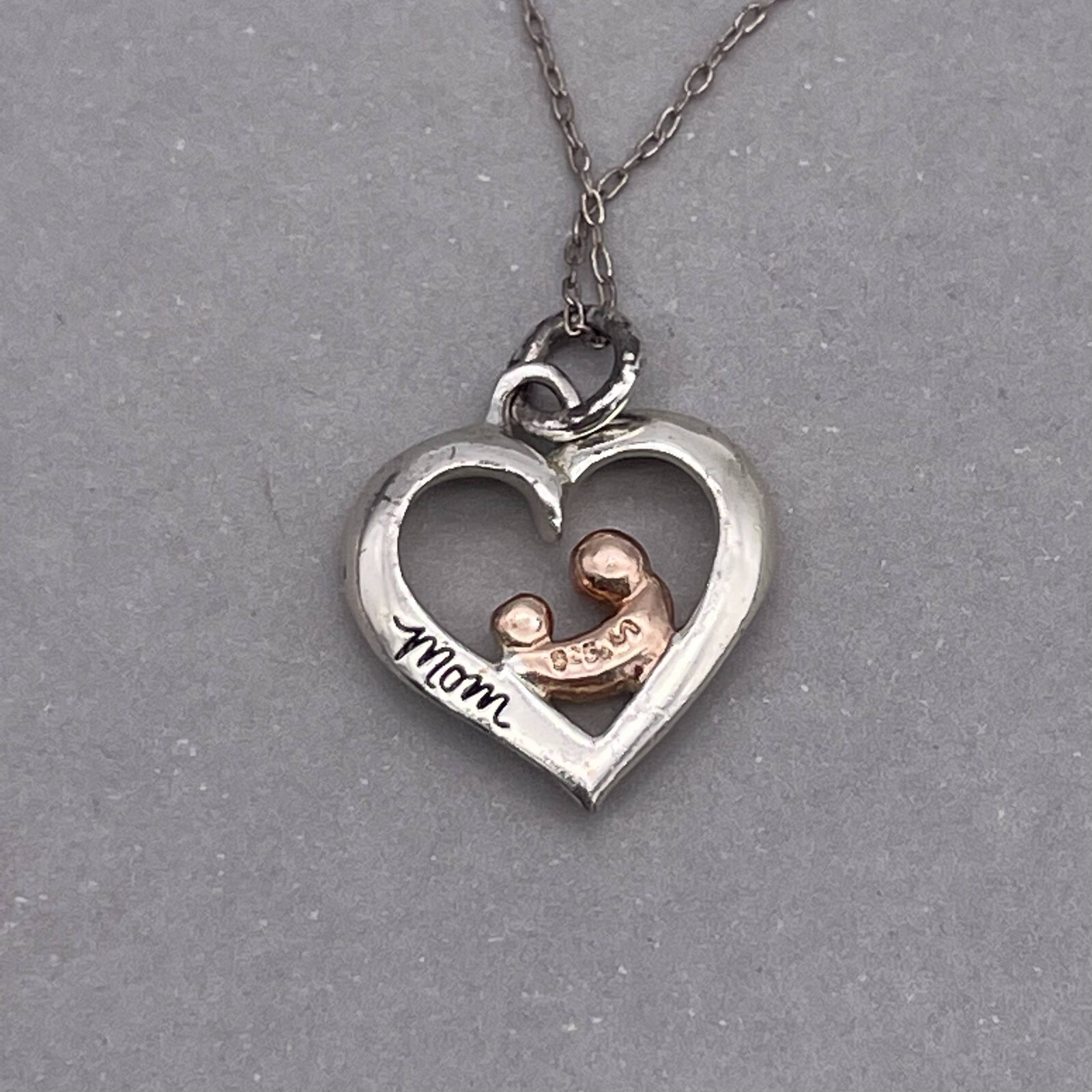 925 Sterling Silver LATH Chain 925 LA Heart Pendant Chain