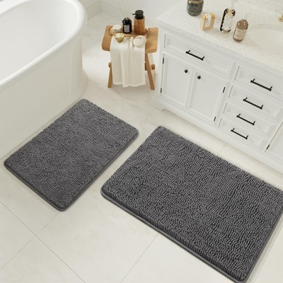 Bathroom Rugs Sets 2 Piece 17 x 24 Plus 20 x 32 Inches Thick Non Slip Bath Ru...