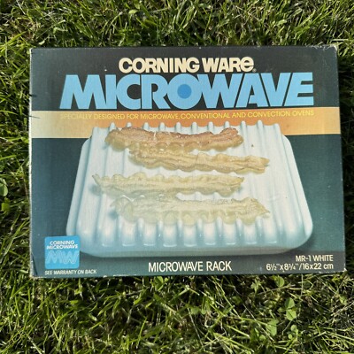 Vintage Corning Ware  Microwave Browning Grill Plate Rack Sealed MR-1 White