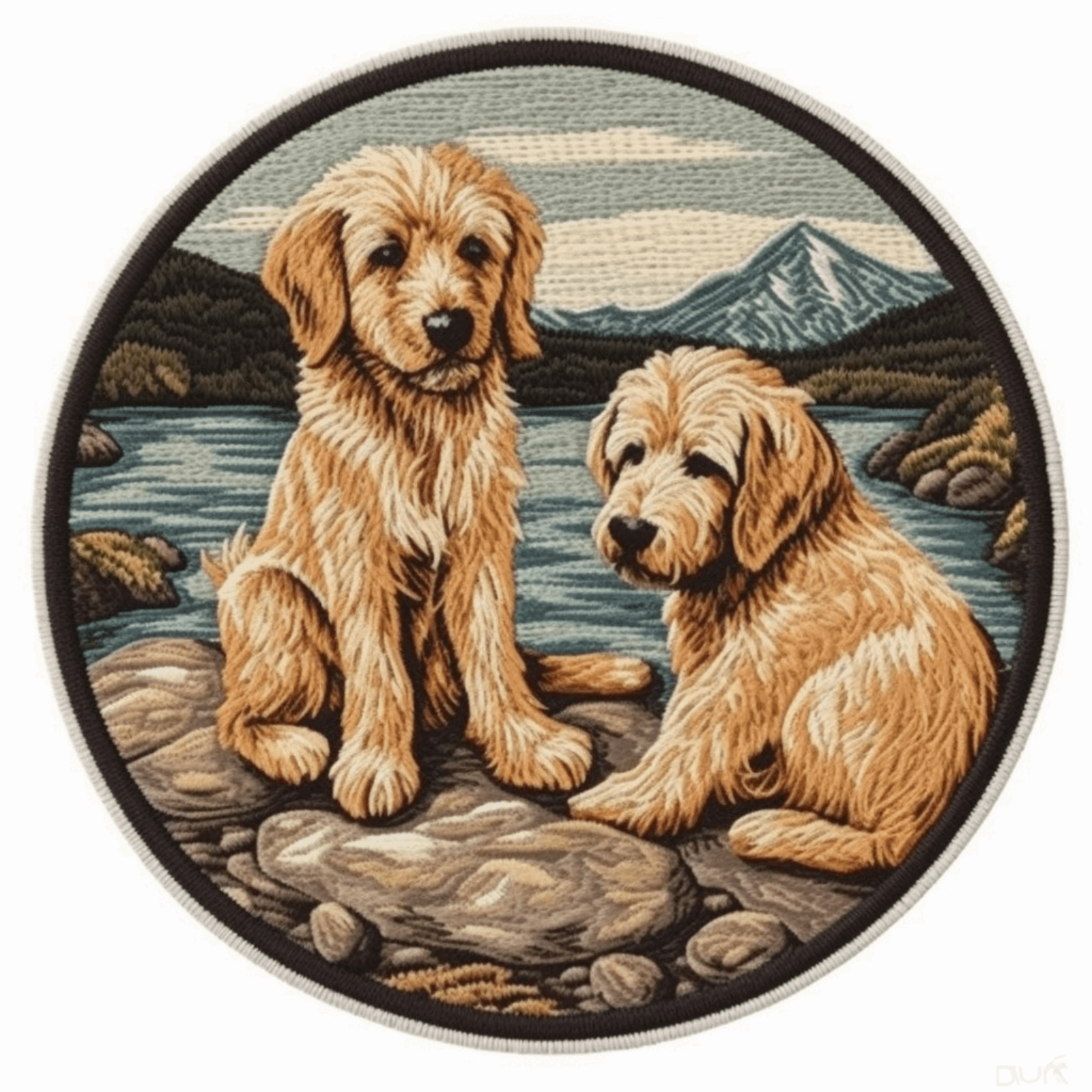 Golden Doodle Dog Patch Face Cut out Iron on/Sew on Applique For Clothes