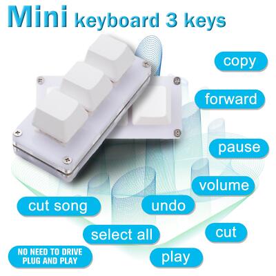 Mini 3-key Keypad Gaming Keyboard Programming Macro Mechanical Keypad K3H9