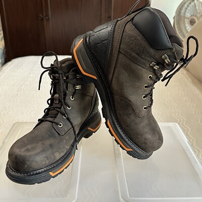 Ariat Men's Sz 11 EE Wide Big Rig 6'' Iron Coffee Waterproof Work Boot 10042551