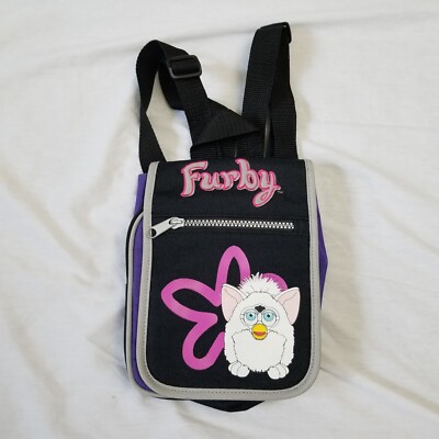 Vintage Furby Bag Mini Backpack Purse Tiger Electronics Black Y2K 90s