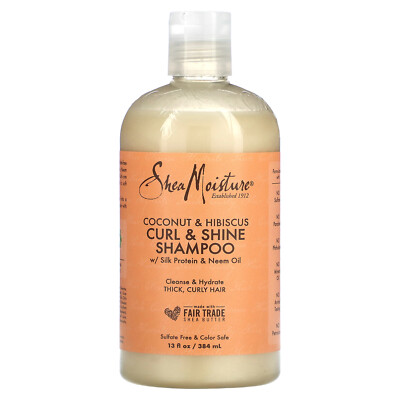 Curl & Shine Shampoo, Thick, Curly Hair, Coconut & Hibiscus, 13 fl oz (384 ml)