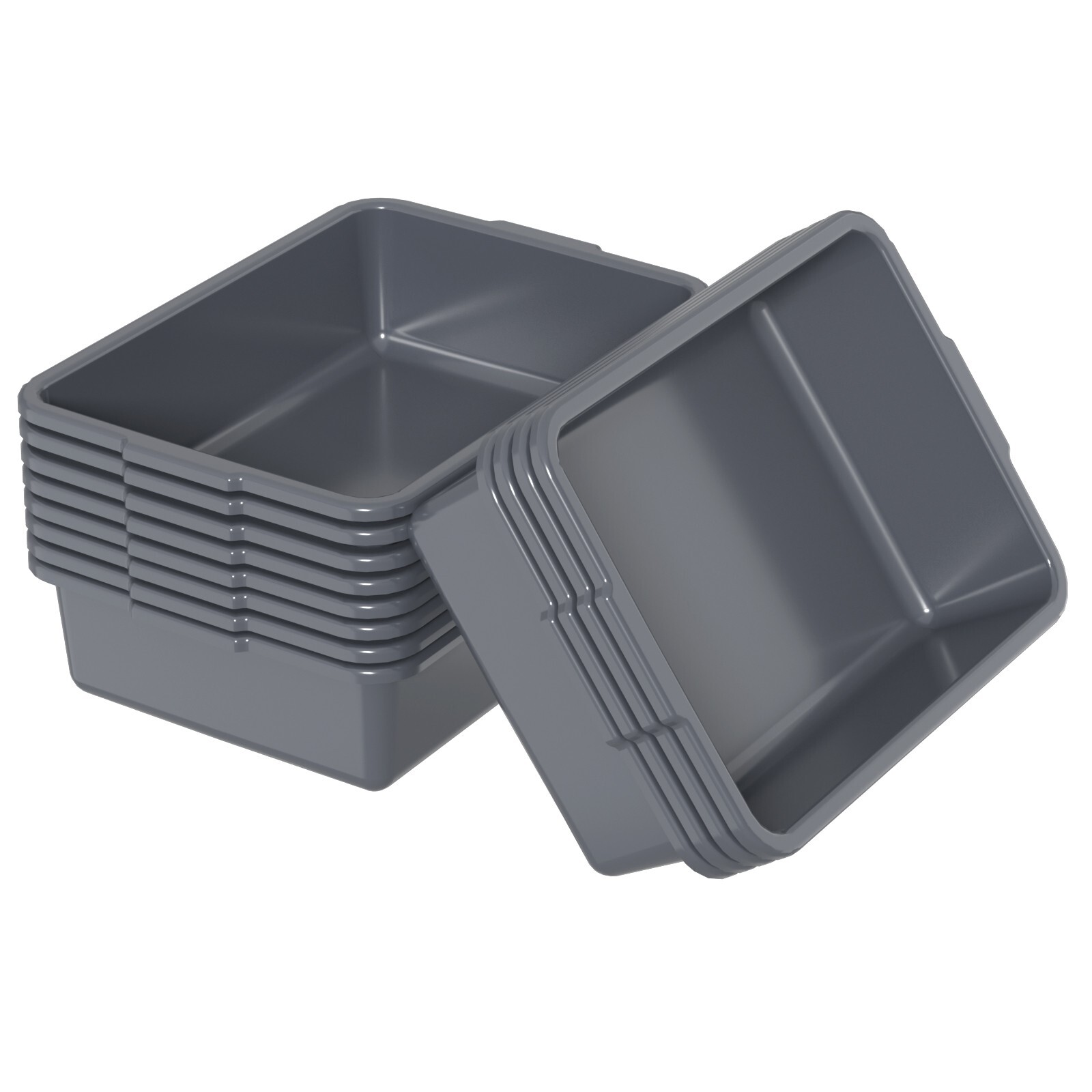 Cand 12-Pack 13 L Commercial Bus Box, Plastic Bus Tub/Wash Basin, Gray