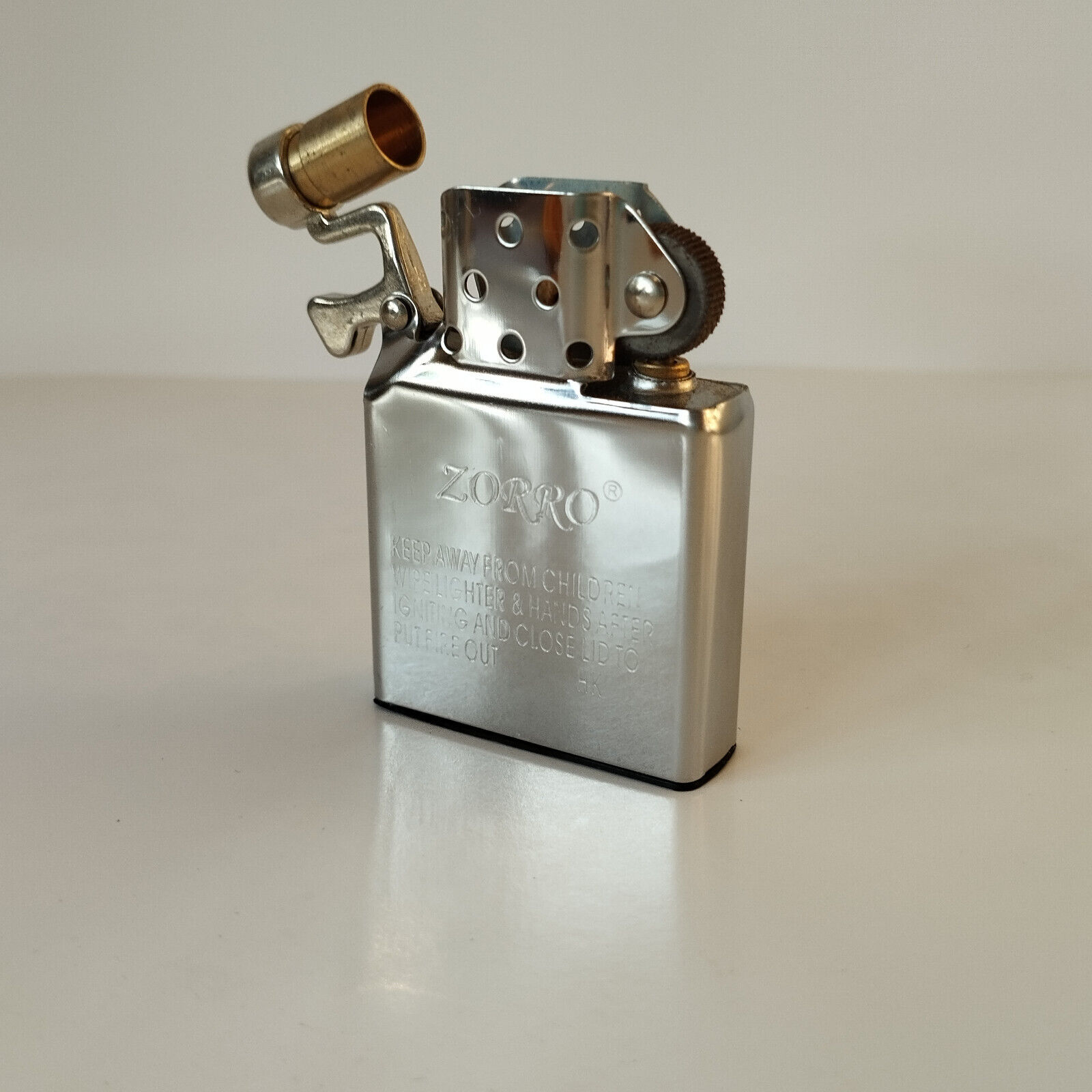 Zorro Stainless Steel Lighter Insert with Wick Cover Zorro Stainless Steel Lighter Insert with Wick Cover