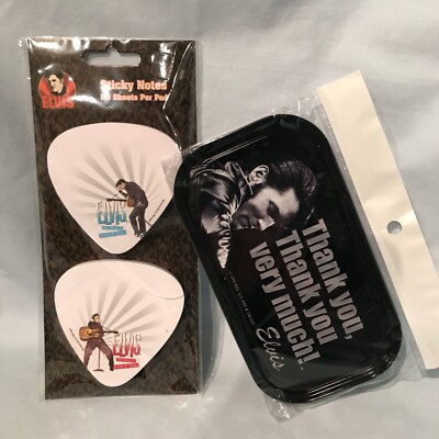 Elvis Presley Mini Tin Sign and Pack of 2 Sticky Notes Lot of 2 Vandor $14.99