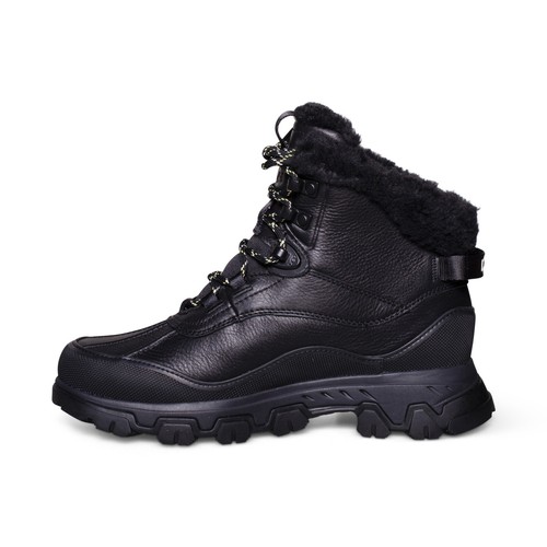 Pre-owned Ugg Adirondack Meridian Hiker Black Leather Waterproof Women's Boots Size Us 7