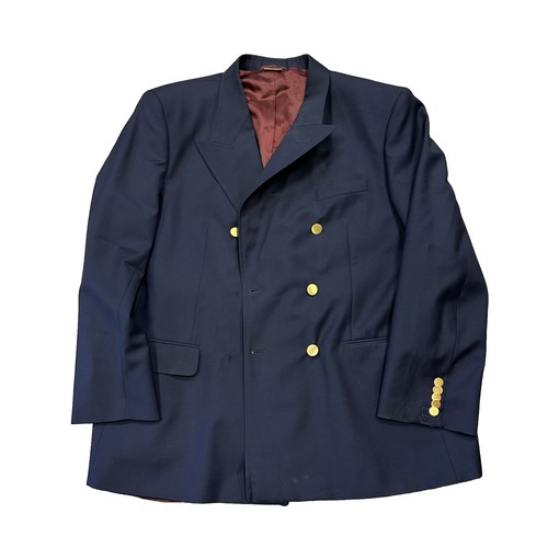 AUTHENTIC GUCCI UNIFORM BLAZER SUIT COAT MENS JACKET SZ 60 BLUE GOLD BUTTONS