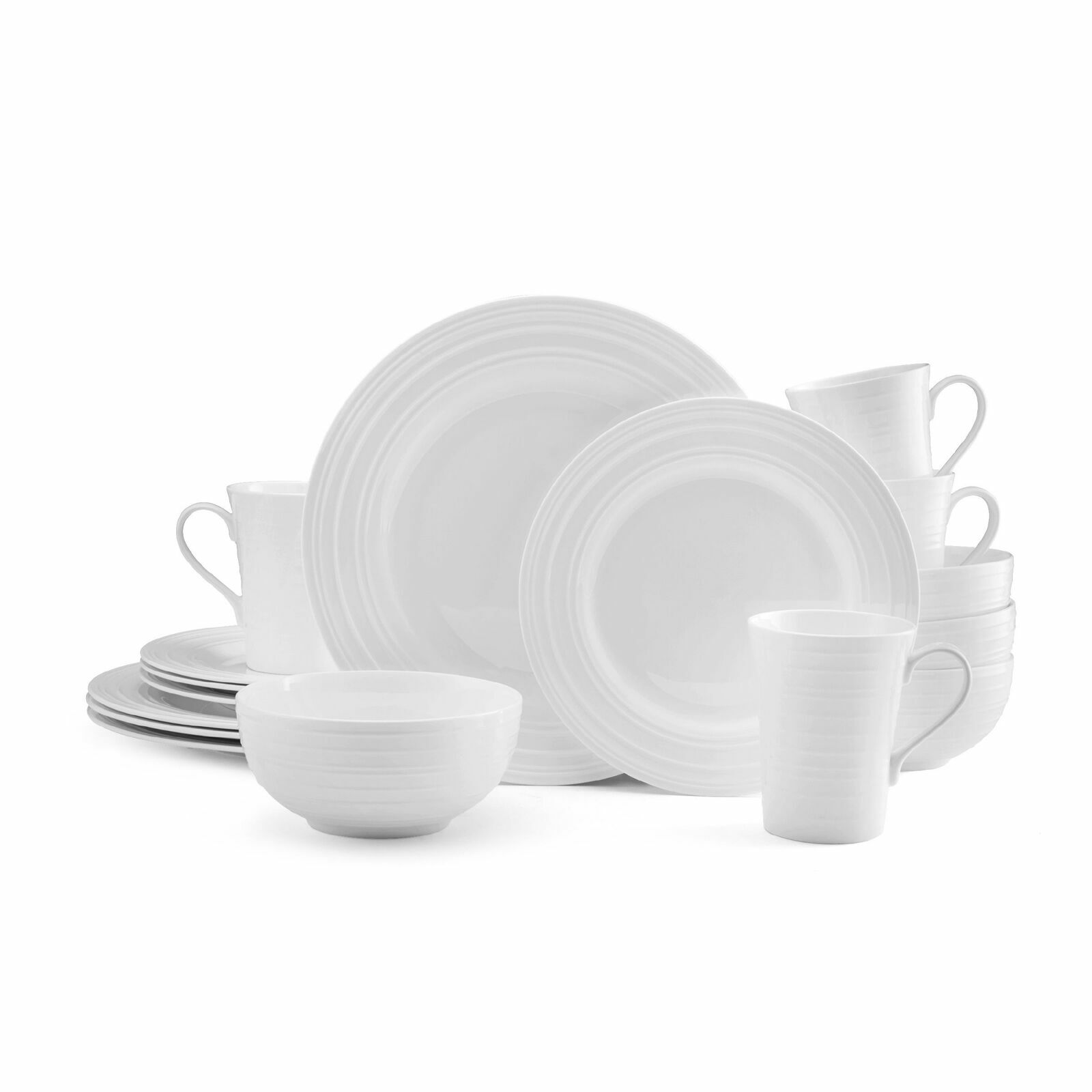 Mikasa Ciara 16Piece Bone China Dinnerware Set Service for 4 White