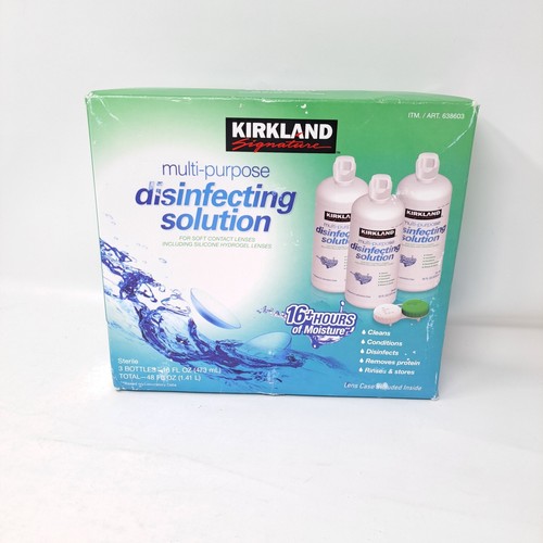 Kirkland Signature Multi-Purpose Sterile lens Solution, 3 Count 16 oz Bottles