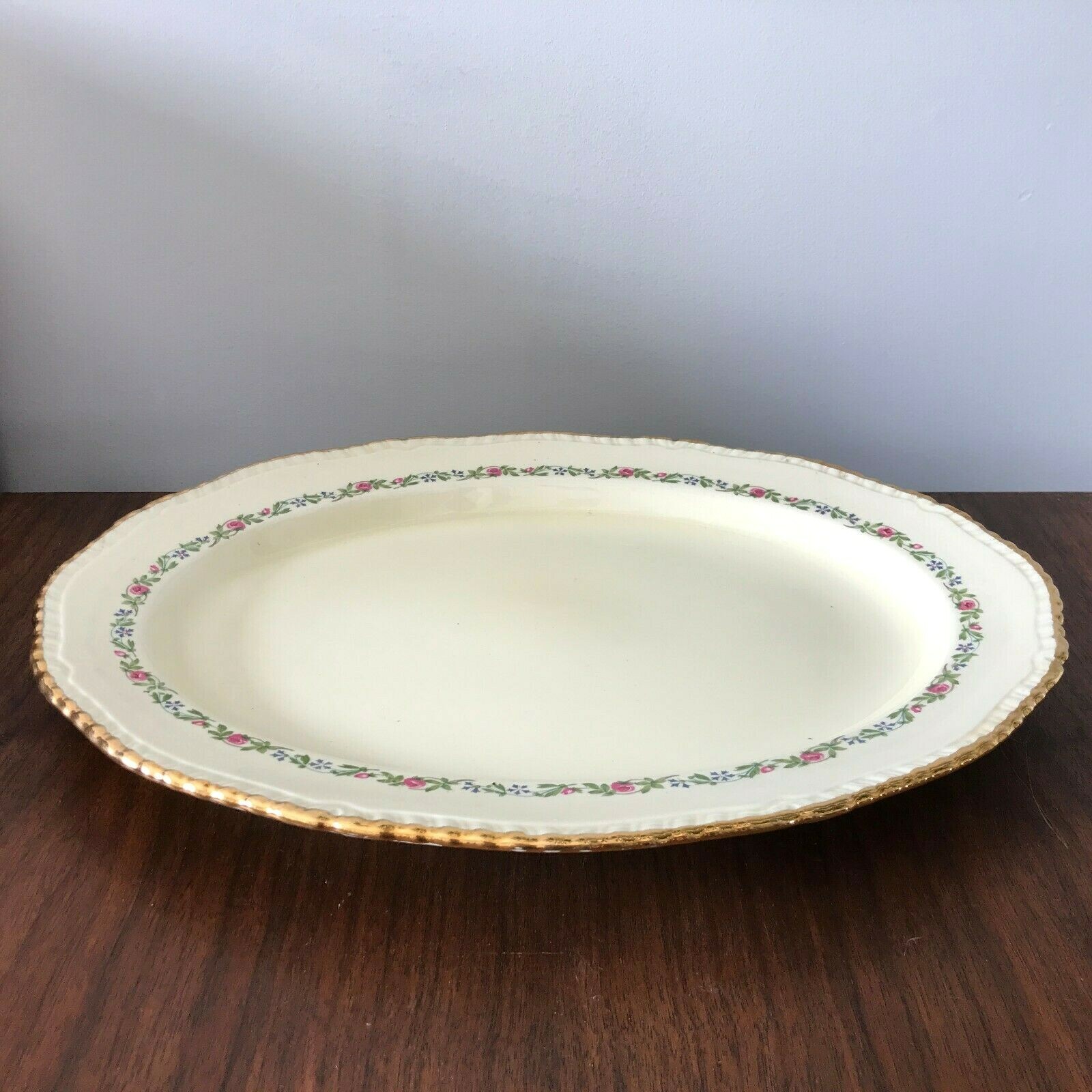 Vintage 1930s Ridgways Staffordshire England Platter 22Kt Gold Decoration