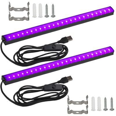 Black Light Bar 10W UV Strip for Glow Party: 1ft USB Portable LED Party Suppl...