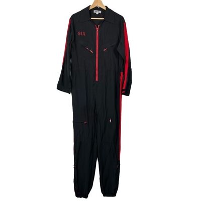 I.AM.GIA Jumpsuit Burn Boiler Suit Coverall Utilitarian Black Red Large
