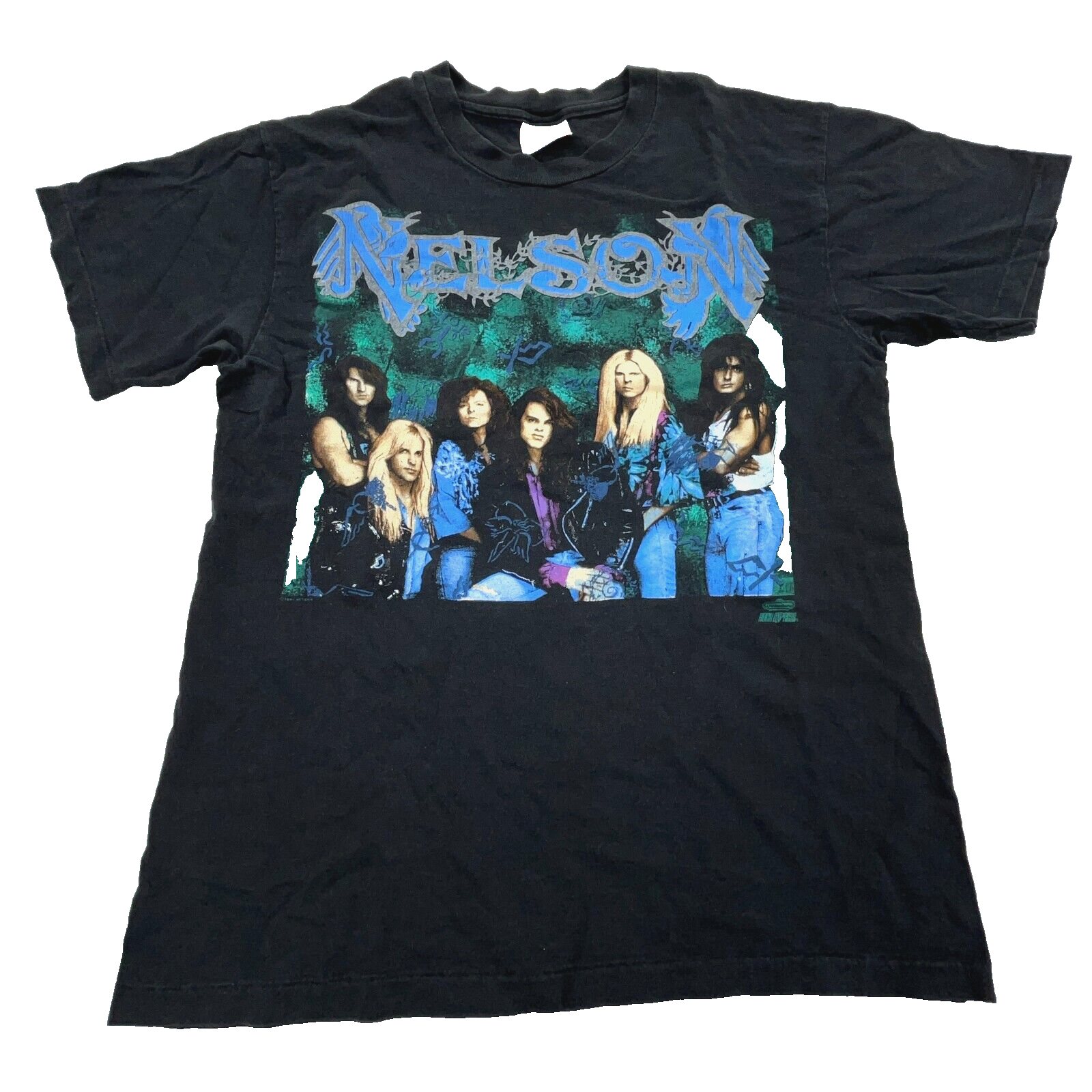 Vintage Nelson Band Shirt Men Medium Black Tee Single Stitch USA