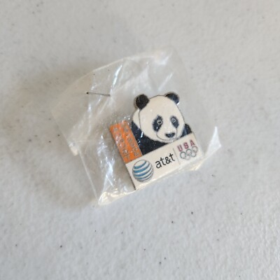 BEIJING 2008 OLYMPICS LAPEL HAT PIN AT&T SPONSOR PANDA OPENING CEREMONIES 8/8/08