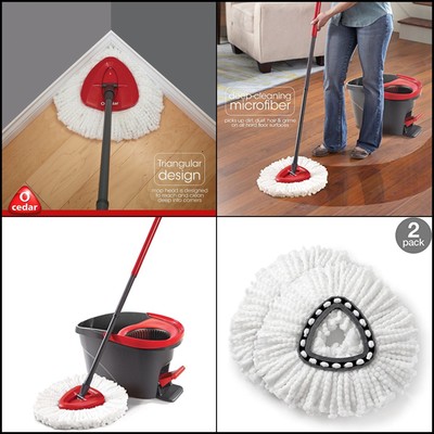 cleaning wring mopping refill mop spin cedar heads replacement pack easy